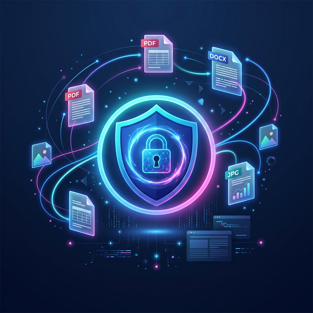 Secure local document processing illustration